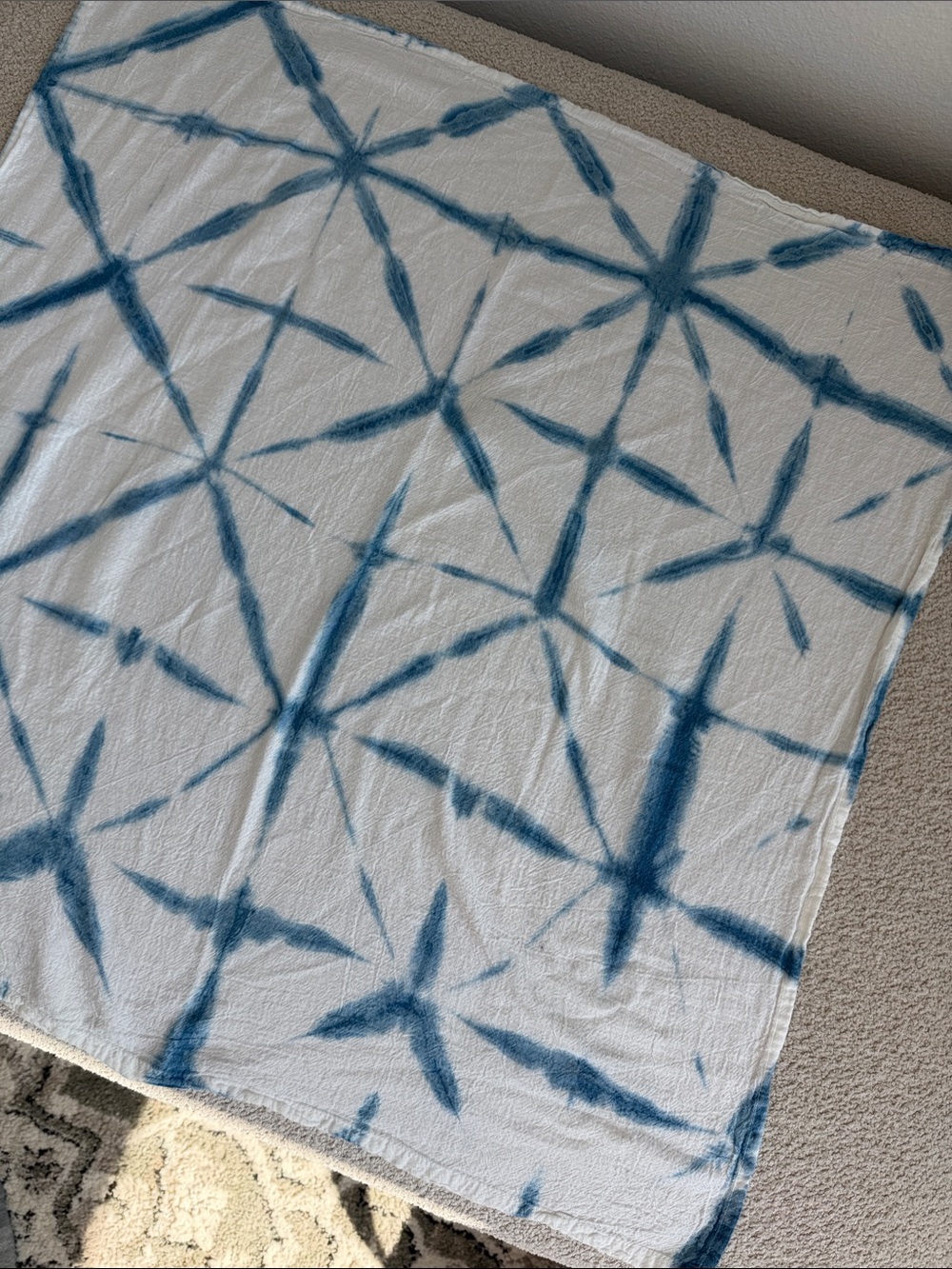 Hand-Dyed Indigo Shibori Pattern scarf